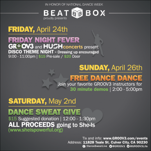Beat Box LA National Dance Day 2015 Line Up